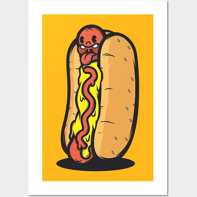 hotdog Wall Art by a cat cooking